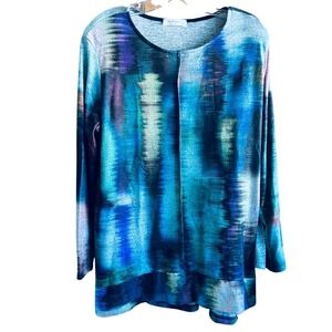 NEW Jess & Jane Large Reflections brushed Tunic Top  Long Sleeve USA Made L